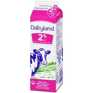 Dairyland 2% Regular Milk, 1L